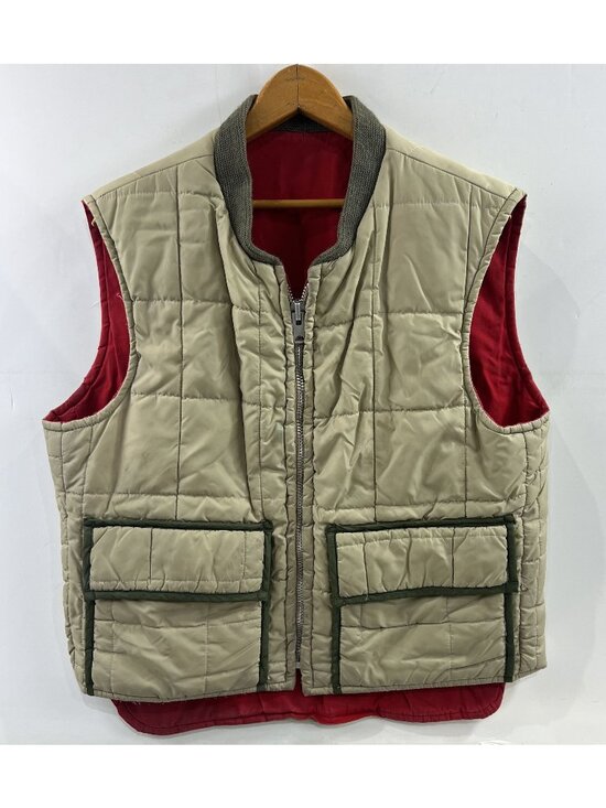 Pioneer Wear Other - Vintage Pioneer Wear Reversible Quilted Hunting Vest Beige & Red Men’s M
